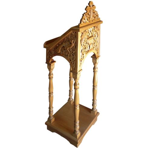 SMALL ICON STAND IN BYZANTINE CARVING
